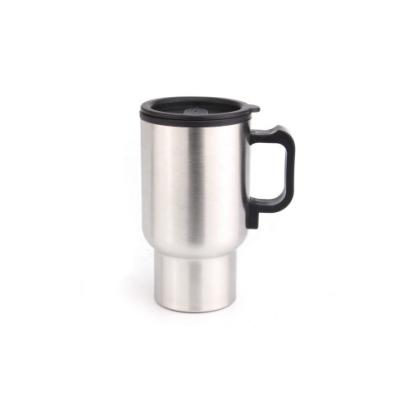 Cană electrică auto 12V pentru încălzire băuturi, inox, cu capac (FS-19008)