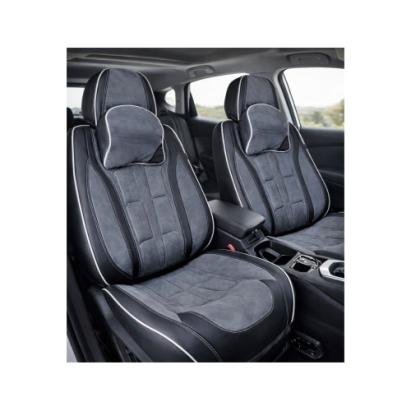 Set huse scaune auto universale 9D Premium, fractionate, negru-gri antracit