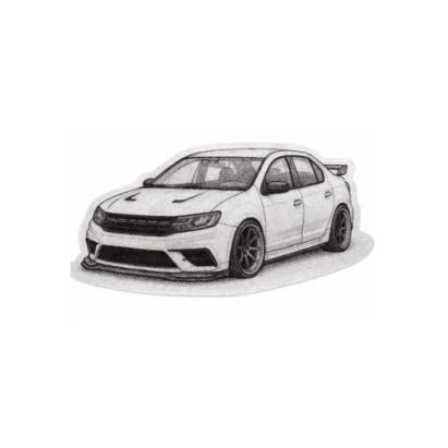 Abțibild Dacia Logan sport pentru exterior, autocolant rezistent UV și apă, 13x7 cm XL-24