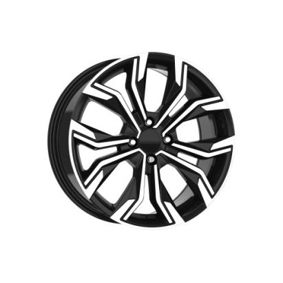 Set jante aliaj DY666 KM 16x6.5 4x100 ET35 negru polish, compatibile Dacia/Renault