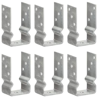 Ancore de gard, 6 buc., argintiu, 8x6x15 cm, oțel galvanizat GartenMobel Dekor
