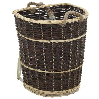 Coș lemne foc curele de transport, natural 44,5x37x50 cm salcie GartenMobel Dekor