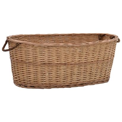 Coș lemne foc cu mânere de transport natural 88x57x34 cm salcie GartenMobel Dekor