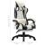 Scaun de racing cu suport picioare, negru/alb, piele ecologică GartenMobel Dekor