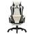 Scaun de racing cu suport picioare, negru/alb, piele ecologică GartenMobel Dekor