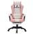 Scaun de racing cu LED RGB, roz si alb, piele ecologică GartenMobel Dekor
