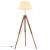 Lampă de podea trepied, maro miere și alb, 141 cm, lemn de tec GartenMobel Dekor