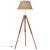 Lampă de podea trepied, maro miere și gri, 141 cm, lemn de tec GartenMobel Dekor