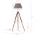 Lampă de podea trepied, maro miere și gri, 141 cm, lemn de tec GartenMobel Dekor
