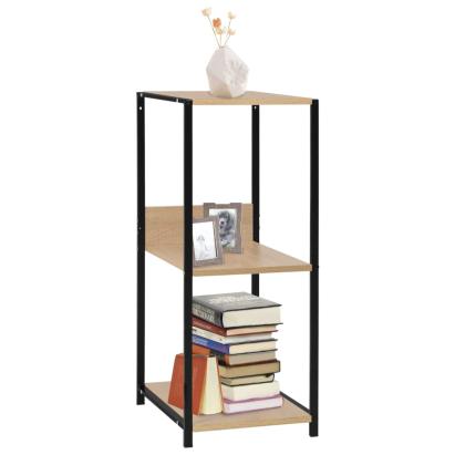 Bibliotecă mică negru/stejar, 33,5x39,6x79,7 cm, lemn prelucrat GartenMobel Dekor