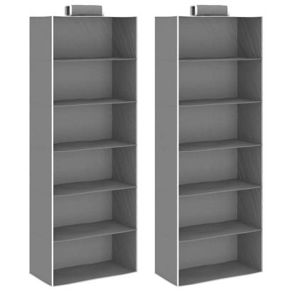Organizatoare suspendate dulap, 2 buc., cu 6 rafturi, textil GartenMobel Dekor