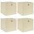 Cutii de depozitare, 4 buc., crem, 32x32x32 cm, textil GartenMobel Dekor