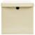 Cutii depozitare cu capace 10 buc. crem, 32x32x32 cm, textil GartenMobel Dekor