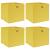 Cutii de depozitare, 4 buc., galben, 32x32x32 cm, textil GartenMobel Dekor