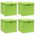 Cutii depozitare cu capace 4 buc. verde, 32x32x32 cm, textil GartenMobel Dekor