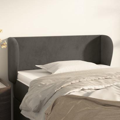 Tăblie de pat cu aripioare gri închis 83x23x78/88 cm catifea GartenMobel Dekor