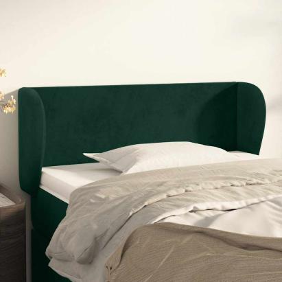 Tăblie de pat cu aripioare verde închis 83x23x78/88 cm catifea GartenMobel Dekor