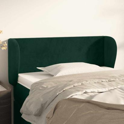 Tăblie de pat cu aripioare verde închis 93x23x78/88 cm catifea GartenMobel Dekor