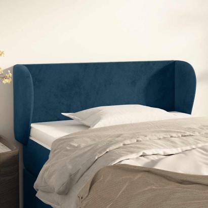 Tăblie pat cu aripioare albastru închis 93x23x78/88 cm textil GartenMobel Dekor