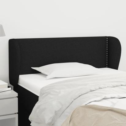 Tăblie de pat cu aripioare negru 83x23x78/88 cm material textil GartenMobel Dekor