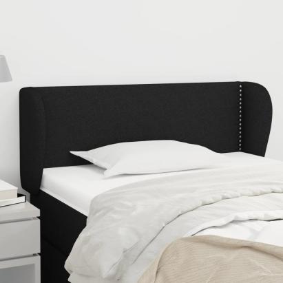 Tăblie de pat cu aripioare negru 93x23x78/88 cm textil GartenMobel Dekor