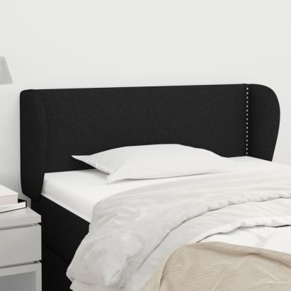 Tăblie de pat cu aripioare negru 103x23x78/88 cm textil GartenMobel Dekor
