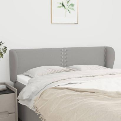 Tăblie de pat cu aripioare gri deschis 147x23x78/88 cm textil GartenMobel Dekor