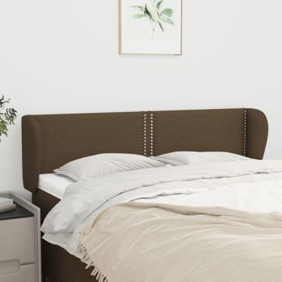 Tăblie de pat cu aripioare maro închis 147x23x78/88 cm textil GartenMobel Dekor