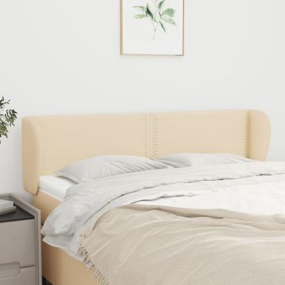 Tăblie de pat cu aripioare crem 147x23x78/88 cm material textil GartenMobel Dekor