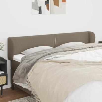 Tăblie de pat cu aripioare gri taupe 183x23x78/88 cm textil GartenMobel Dekor