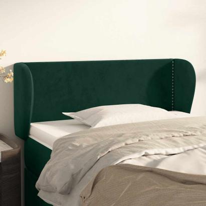 Tăblie de pat cu aripioare verde închis 103x23x78/88 cm catifea GartenMobel Dekor