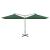 Umbrelă de soare dublă cu stâlp din oțel, verde, 600x300 cm GartenMobel Dekor