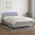Pat cu arcuri, saltea și LED, gri deschis, 140x190 cm, textil GartenMobel Dekor