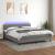 Pat cu arcuri, saltea și LED, gri închis, 160x200 cm, textil GartenMobel Dekor