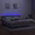 Pat cu arcuri, saltea și LED, gri deschis, 200x200 cm, textil GartenMobel Dekor