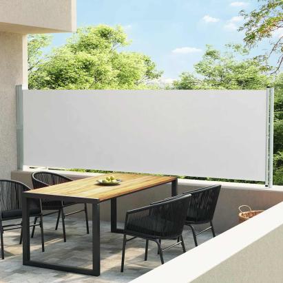 Copertină laterală retractabilă de terasă, crem, 140 x 600 cm GartenMobel Dekor
