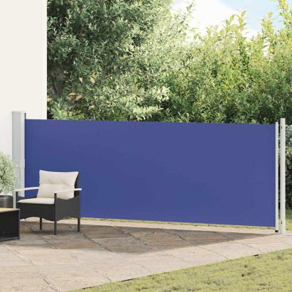 Copertină laterală retractabilă de terasă, albastru, 140x600 cm GartenMobel Dekor