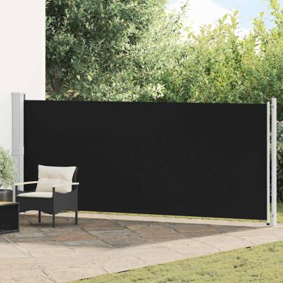 Copertină laterală retractabilă de terasă, negru, 600 x 160 cm GartenMobel Dekor