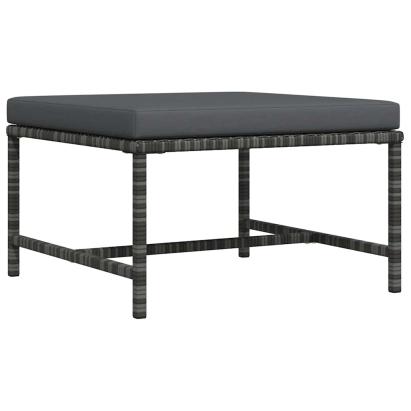 Taburet modular cu pernă, gri, poliratan GartenMobel Dekor