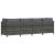 Canapea de grădină cu 4 locuri, cu perne, gri, poliratan GartenMobel Dekor