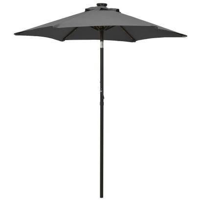 Umbrelă de soare cu lumini LED, antracit, 200x211 cm, aluminiu GartenMobel Dekor