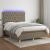 Pat cu arcuri, saltea și LED, gri taupe, 140x200 cm, textil GartenMobel Dekor