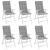 Perne scaun cu spătar înalt, 6 buc., gri, 120x50x3 cm, textil GartenMobel Dekor