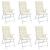 Perne scaun cu spătar înalt, 6 buc., crem, 120x50x3 cm, textil GartenMobel Dekor