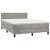 Pat box spring cu saltea, gri deschis, 140x190 cm, catifea GartenMobel Dekor