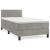 Pat box spring cu saltea, gri deschis, 90x190 cm, catifea GartenMobel Dekor