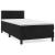 Pat box spring cu saltea, negru, 90x200 cm, catifea GartenMobel Dekor