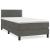 Pat box spring cu saltea, gri închis, 100x200 cm, catifea GartenMobel Dekor