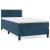 Pat box spring cu saltea, albastru închis, 100x200 cm, catifea GartenMobel Dekor