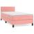 Pat box spring cu saltea, roz, 100x200 cm, catifea GartenMobel Dekor